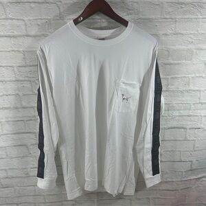 PINK Victoria's Secret White Long Sleeve with Black Accents